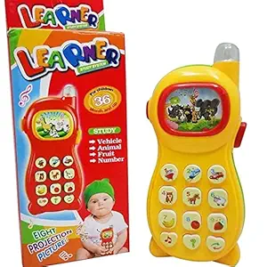 Akshaya Learning Mobile Phone Toy for Toddlers and Kids with Image Projection (Random Color)