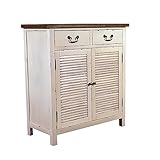 Komplett montiert Landhausmöbel - Kommode Bretagne - Landhaus Schrank - Holz Vintage Look creme weiß