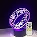 Produktbild Herr der Ringe 3D Illusion Schreibtischlampe 7 Farbe 3D Lampe Kinder Geschenk Touch Nachtlicht für Kinder Urlaub Geschenk