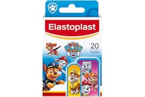 Elastoplast Paw Patrol Plasters, Assorted Sizes (20 Pieces), Coloured, First Aid Wound Care for Children, with Paw Patrol Designs, Various Sized, Skin-Friendly