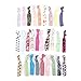 ALICE 25 Pack Knotted Hair Ties Mix Color Print Design Ponytail Holders
