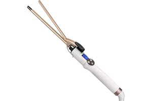 HOSON Thin 9mm Curling Tongs Professional, 3/8 Inch Ceramic Tourmaline Curling Wand Barrel, Hair Curler Iron for Long & Short Hair