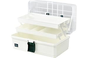 Calogy Rifornimenti d'arte 33 cm 3 strati di plastica per cucire Craft Box con maniglia scatola di immagazzinaggio per medicine, strumenti, cosmetici, giocattoli, penna