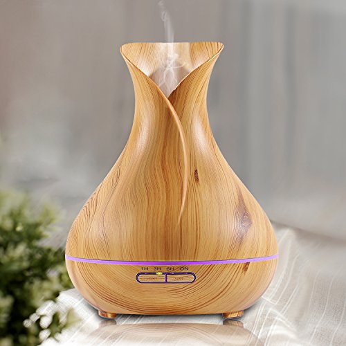 Aroma Diffuser, Euph 400ml Design Aroma Diffuser Ultraschall Luftbefeuchter Humidifier mit LED Farbwechsel und Kaltnebel Aromatherapie,sicher und leise - 2