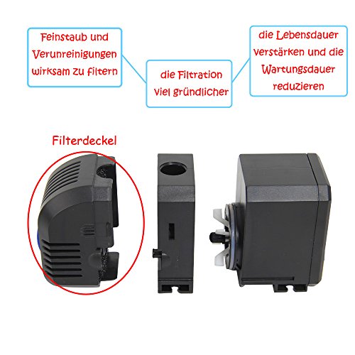 HJ-603 Eco- Energiespar 8W 600L/H Filterpumpe Teichpumpe Bachlaufpumpe Springbrunnenpumpe - 3