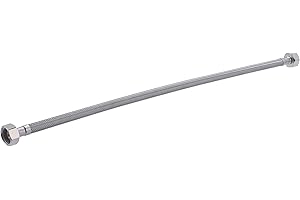 Flexible de acero inoxidable hembra-hembra 1/2 | Paso interior 8 mm | Longitud 50 cm | Conexión resistente y duradera | Ideal para fontanería y sistemas de agua | Fácil instalación | QUICK PLOMBERIE