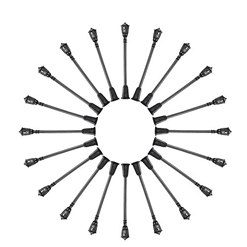 GoolRC 20 Stück Metall Park Hof Laternen Straßen Lampe Modellbau Hexagonal Einzel Kopf LED Leuchten Lampen Pfosten Modell Straßenbeleuchtung 3V DC - 2