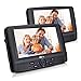 Produktbild 9 Zoll DVD Player Auto 2 Bildschirme Tragbarer Fernseher Monitore mit Gehäuse Kopfstütze Halterung 5 Stunden Akku für Kinder Autofahrten Urlaub Reise 9102