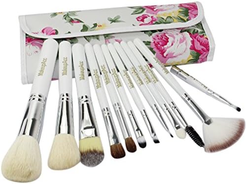 YINGMAN 12pcs Top Grade Premium Synthetic Kabuki Makeup Brush Set Cosmetics Foundation Blending Blush (WHITE)