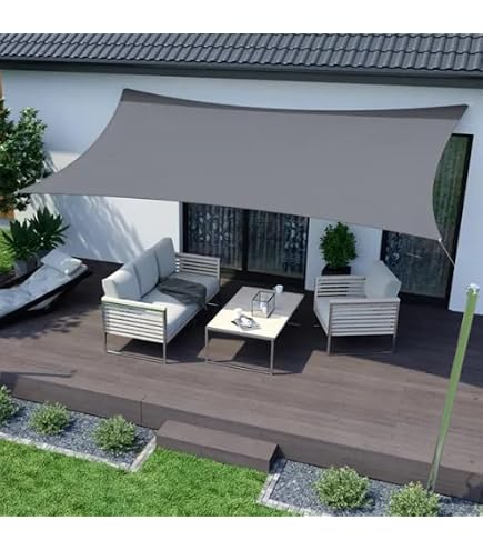 ESTEXO Sonnensegel Sonnenschutzsegel Sonnendach Sonnenschutz UV-Schutz Sichtschutz HDPE Anthrazit 2x4m (Rechteck) Garten