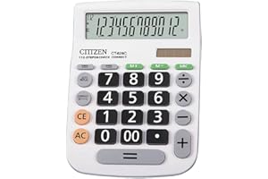 LITTLE ANTS Calculatrices, Grande Calculatrice,Fonction Standard Calculateur de Bureau avec 12 Chiffres (Pile Bouton) Calculatrices Gros Bouton Blanc