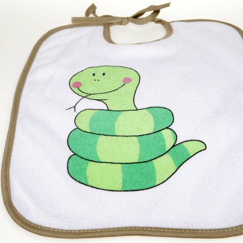 natubini Lätzchen 7-er Set, bunte Safari-Freunde, 7-Tage-Lätzchen Set aus weißem flauschigem Frottee mit Jersey-Einfassung, Einheitsgröße - 4