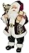 Produktbild Weihnachtsmann Santa Nikolaus Thomas mit schönem Gesicht und vielen Details / Größe ca.80cm / roter Samtmantel, rote Samtmütze, grüne Samthose, schwarze Stiefel - Trendyshop365