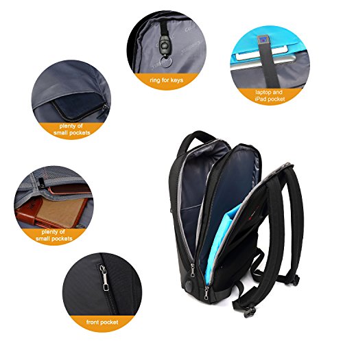 15 6 Zoll Business-Laptop-Rucksack mit Anti-Dieb-Rei  verschluss und USB-USB-Ladeanschluss  wasserdichte Reisen Backpack College Tasche mit versteckte