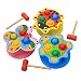 Whac-A-Mole Game Ladybird, Christmas Borthday Gift YIFAN Baby Animal Knockout Table Knock Ball Early Learning Toy Wooden Toy for Kids(Random Pattern)-Training Kids' Hand and Eye Coordination