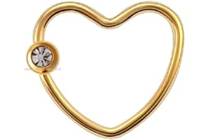 GENERIC Titanium Plated Heart Ring Helix Cartilage Tragus Ear Tragus Daith 16G Piercing