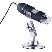 UEETEK Portable USB Digital Mikroskop 40X-1000X Elektronenmikroskop mit 8 LED-Licht und Silber Halterung