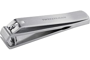 TWEEZERMAN Tagliaunghie (per unghie spesse, tagliaunghie con apertura ampia e manico grande, extra forte), acciaio inox