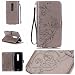 Produktbild Jepson Motorola Moto X Play Hülle, Leadertasche Premium Lederhülle Flip Case im Bookstyle Folio Cover Kartenfächer Magnetverschluss und Standfunktion Leder Schale Etui für Handytasche Schutzhülle Prägung Schmetterling Muster.