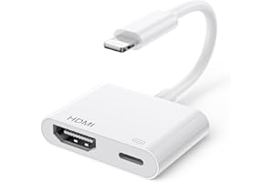 Fanoyo Adaptador HDMI a TV iPhone y iPad Cable Lightning Compatible con iPhone 14/13/SE/12/11/XS Max/XR/X/8/7/iPad, Plug and Play