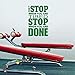 Produktbild guijiumai Gym PVC Wandtattoo Home Gym Design Wandaufkleber Stop Stop Done Quotes Vinyl Wanddekor Motivation Poster Y 6 42X61 cm