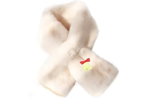 BASTOUR Sciarpa Invernale per Bambini, Sciarpa Morbida con Anello Inserto, Unisex per Ragazzi, Bianco Crema, 75 x 10cm