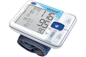 VEROVAL, Tensiómetro de Muñeca Digital, Medidor de Tensión Arterial, Aparato para Medir la Tensión Arterial, Medición Rápida y Precisa, Ergonómico, 200 Lecturas