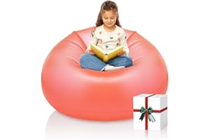 Nevife Poltrona da gioco, XXL, bean bag, divano gonfiabile, divano portatile, grande pouf per bambini e adulti, cuscino da pavimento morbido e confortevole (rosa)