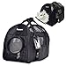 Pawmate Sac de Transport pour Chat Transporteur de Voyage pour Animaux Soft-Sided avec Deux Étiquettes de Bagages pour Les Petits Chiens et Les Chats Approuvé par Des Compagnie Aériennes - Noir