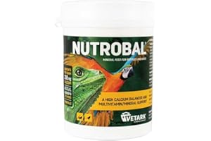 VETARK Nutrobal Calcium & Vitamin D3 & Mineral Supplement for Birds & Reptiles Powder Easy to administer 50g