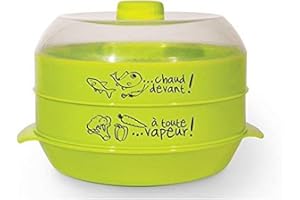 PARIS PRIX Cuisy KC2155 Vapor - Cocinado con 2 Pisos de Plástico, 21 x 18 cm, Colores Surtidos