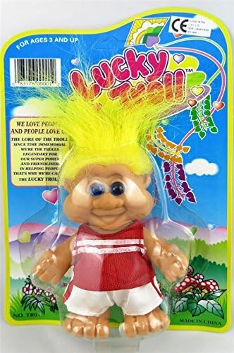 Christmas Gift - Lucky Troll Sport Doll Yellow Hair Blue Eyes Trolls 5" Height