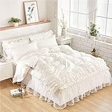 CZDXMQuatre Saisons Nouvelle Princesse Romantique Lit en Dentelle Jupe Literie Housse De Couette Taie d'oreiller Feuille Ensemble 1,5 M Lit Quatre Ensembles
