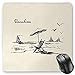 Produktbild Beach Mouse Pad, Hand Drawn Vacation Doodle Sketch Style with Rock Formations Boat and Birds Seaside Gaming Mousepad Office Mouse Mat Beige Black