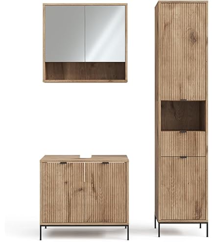 Vicco Badmöbel-Set Rudi in Eiche Evoke Mintgrün, Badezimmer, moderne
