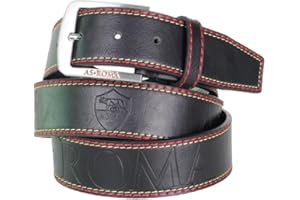 Ceinture logée AS ROMA avec coutures jaunes. Produit officiel AS ROMA 16814.