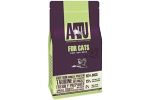 AATU 85/15 Complete Dry Cat Food, Duck 1kg - High Protein, Grain Free Recipe, No Artificial Ingredients