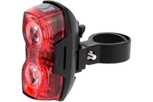 NAISIDIER Light de Queue de vélo à LED extérieur Lampe arrière de vélo ou Queue Avertissement du feu Rouge a 2 lumières LED alimentées par Deux Piles AAA