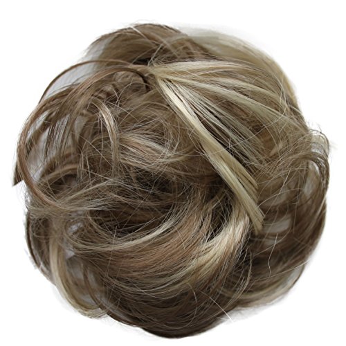 PRETTYSHOP Scrunchy Scrunchie Bun Up Do Hair Piece Hair Ribbon Ponytail Extensions Wavy Curly or Messy various/diverse colours (brown blonde mix #12H88)