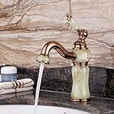Oudan Küchen-Mischbatterie Massives Messing-Spülbecken-Becken-Mischbatterie heißes und kaltes Wasser Traditionelles Rosegold (Farbe : -, Größe : -)