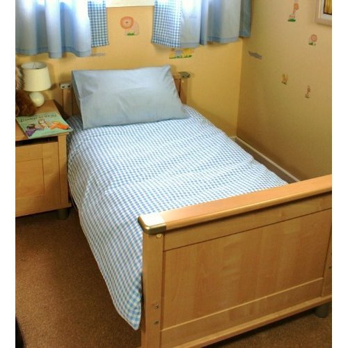 Light Blue gingham cot duvet cover & Pillowcase - 100x120cm - UK Made