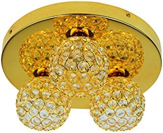 Jens STOLTE 82029/03/JS A Leah Ceiling Light, Metal, 40 W, G9, Gold/Transparent, 300 x 300 x 130 cm
