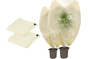 Hillylolly Manta Termica Plantas 2 Piezas Malla Antiheladas, Tela Antiheladas para Plantas, Cubre Plantas Invierno, Cubre Plantas Antiheladas, Tela Antihelada para Plantas 70g/M²-100 * 80CM/80 * 60CM