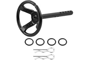 DILWE RC Car Steering Wheel, 1 Piece Metal Universal Steering Wheel for 1 10 Scale RC Crawler Car Simulation Accessories RC Part Accessories (Black)