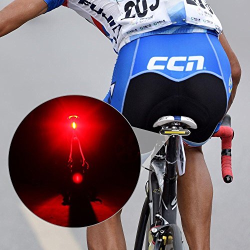Fahrrad Rücklicht, ThorFire Ultra Hell LED Fahrradlicht Fahrradbeleuchtung Fahrradlampe USB Aufladbar Fahrradrücklicht Fahrradhelme Lichter mit 5 Licht Modi Rot Blau - 5