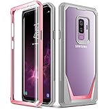 Poetic Galaxy S9 Plus Schutzhülle, Guardian, Robuste, Klare Hybrid Schutzhülle mit Integriertem Displayschutz (Kratzfeste Hinterseite) (360 Grad Schutz) für Samsung Galaxy S9 Plus 2018, Rosa