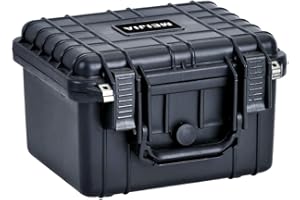 MEIJIA Portable All Weather Waterproof Protective Hard Case,Compact Camera Case with Customizable Foam, Fit Use of Drones,Camera,Equipments (Black, 10.62" x9.68"x6.87")