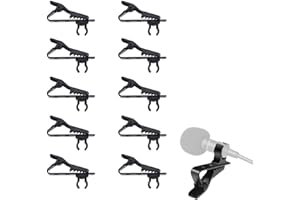 USTNIR Clip Microfono Lavalier in Metallo, Set da 10 Fermacravatte Nero per Microfono da Risvolto, con Filo Resistente e Qualità Audio Ottimale - Tokaneit.