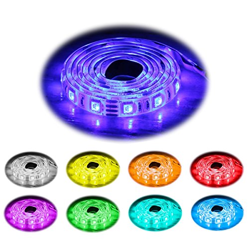[LEDemain] 5050 RGB LED Band / TV Hintergrundbeleuchtung mit Farbänderung Entertainment Beleuchtung Fernsehen USB-Anschluss [Wasserdicht IP65] (50cm 5050 30 LEDs)
