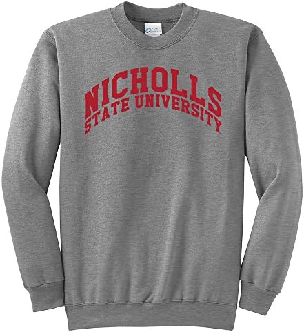 NCAA Nicholls State Colonels Arch Classic Crewneck Sweatshirt, Medium, Light Heather Grey